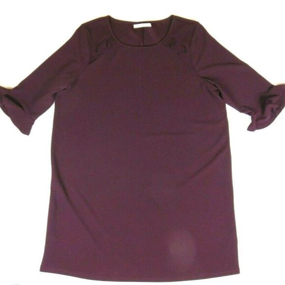 Signature Collection Pullover Dress Purple Bell Sleeves Women's Plus Size 2X/2T - Picture 1 of 2